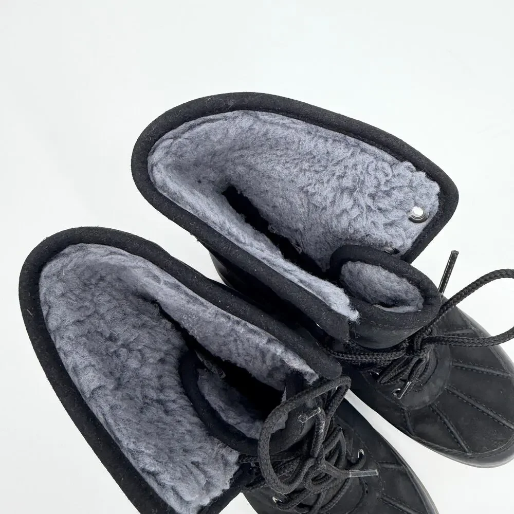Columbia Omni Tech Heat Snow Winter Waterproof Boots Black Lace Up Insulated 6